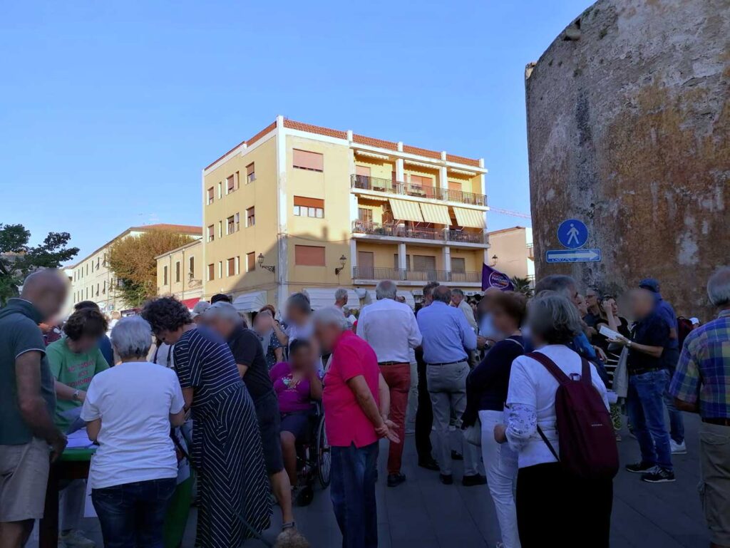 Alghero incontro 7 ottobre 2023 in piazza Pino Piras